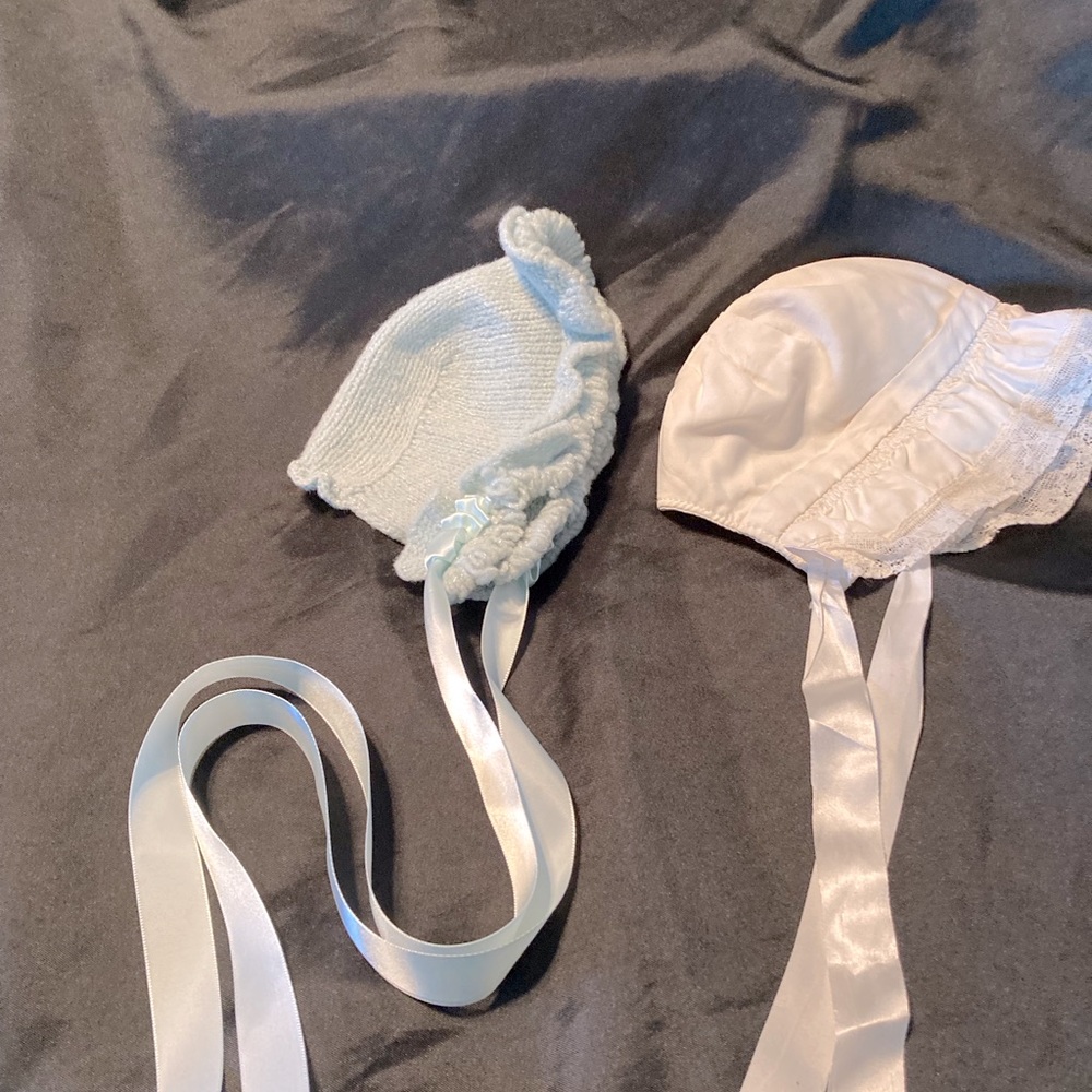 Vintage 1950s baby bonnets
